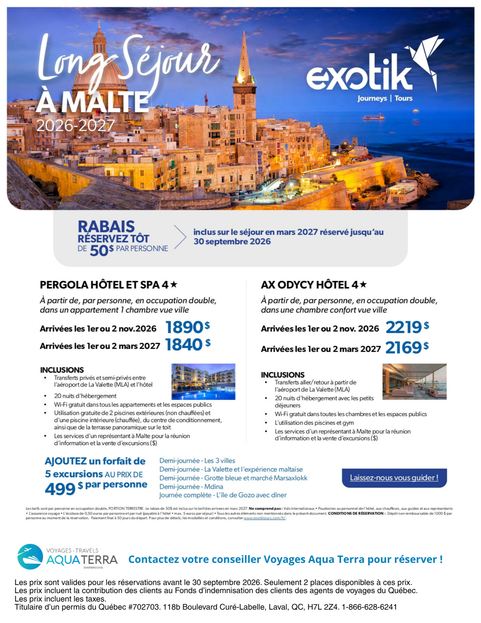 Promotion Exotik Long Séjour à Malte avec Partez en Voyage