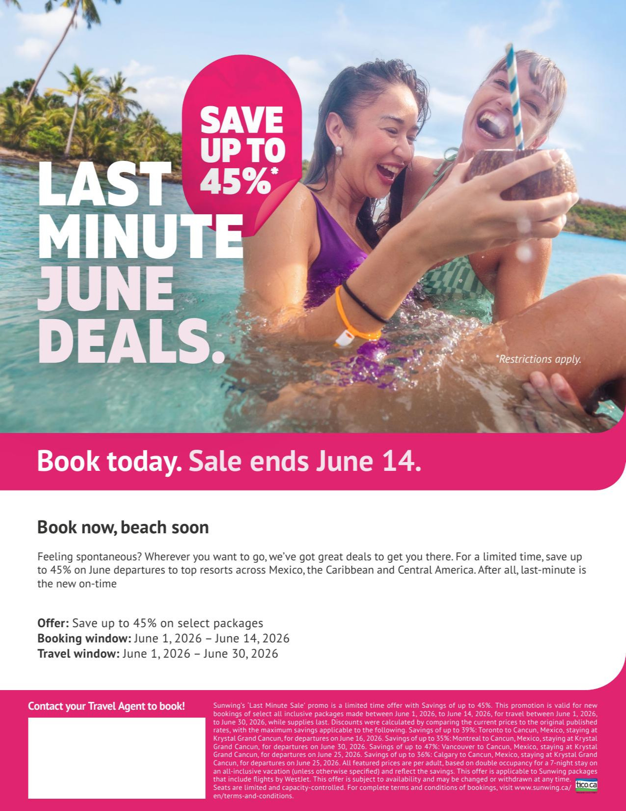Sunwing Promotion Last minute June Deals with Partez en Voyage